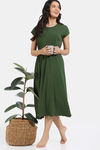 Zivame 2 Mile Fashion Knit Poly Knee Length Nightdress - Rifle green — thumbnail 5